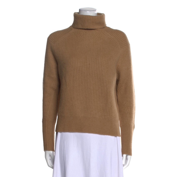 Unsubscribed XS Turtleneck Fashioning Sweater 100% Cashmere Caramel NWT MSRP 348 - Picture 1 of 10